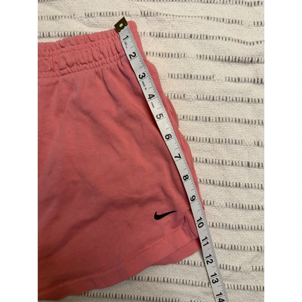 Nike Sportswear Womens Coral Pink Jersey Shorts Elastic Waist Logo Size Large